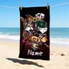 Custom Name Harley Quinn Stylish Digital Printing Beach Towel Quick‑Drying Absorbent Blanket for Beach Pool Gym Travel