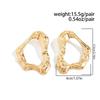 IngeSight.Z Exaggerated Geometric Gold Color Hollow Stud Earring Women New Trendy Irregular Metal Fold Piercing Ear Jewelry Gift
