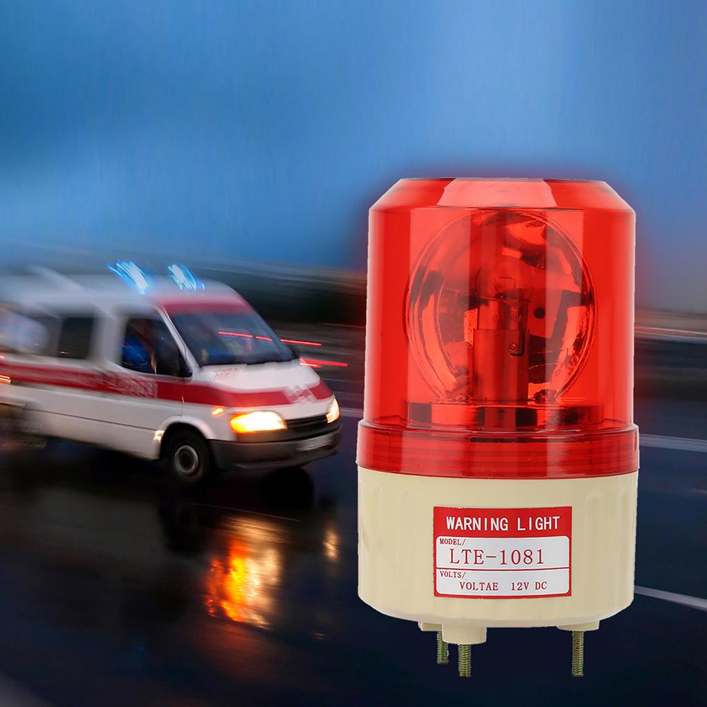 DC 12V Flash Rotary Warning Light Alarm Lamp Factory Construction Red