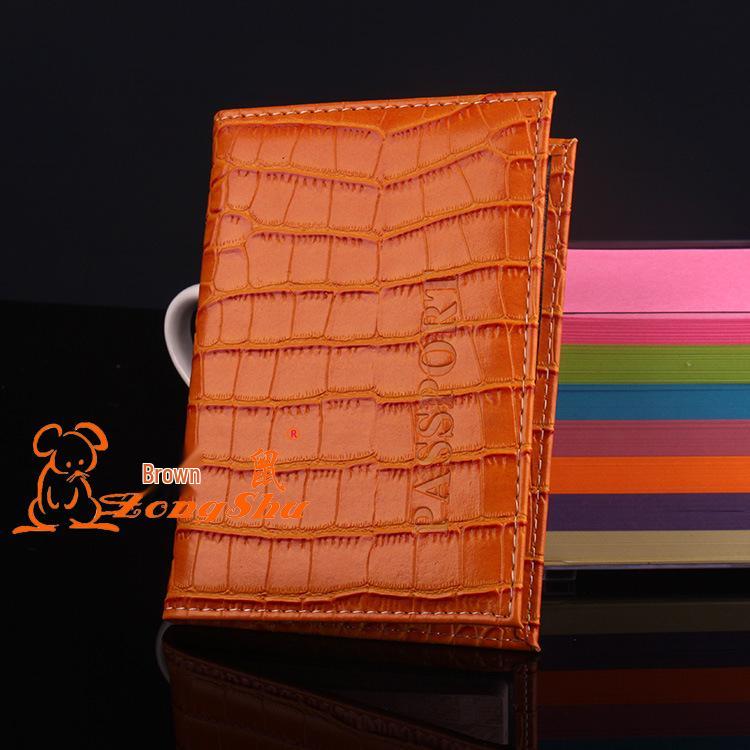 Crocodile Pattern Leather Passport Holder - PU Leather Travel Cover