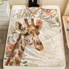 1PC Custom Name Giraffe Floral Name Art Patterned Flannel Blanket Suitable For All Seasons for Home Decor Warmth and Comfort Gifts Holiday Present_lx