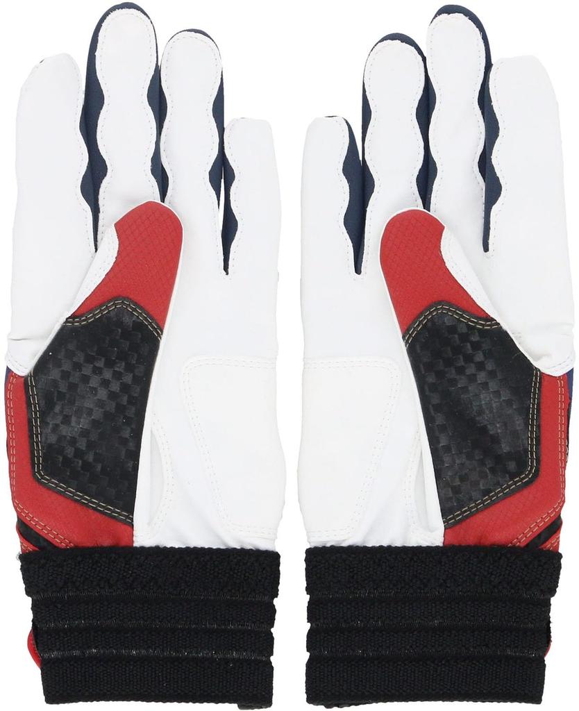 adidas Baseball Batting Size Navy x Red JM LBG904A Gloves, 41, Junior, (2964)