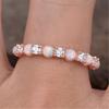 Trendy 14k Rose Gold Plated Opal and Diamond Wedding Ring - European & American Fashion