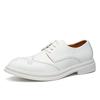 Brock Blume Herrenschuhe Britische Business-Lederschuhe Weißer Bräutigam Hochzeitschuhe Studio