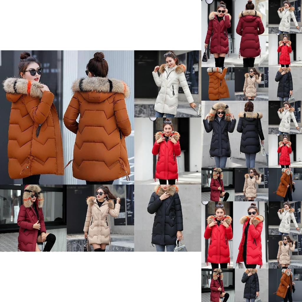Cappotto Giacca Parka da Donna Sottile Colorato con Cappuccio e Collo di Pelliccia Capospalla Per il Massimo Calore Invernale