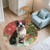 Cute Boston Terrier Pattern Round rug,Carpet Rug for Living Room Bedroom  Playroom ,Non-slip Floor Mat,Holiday Gifts and Birthday Gifts.