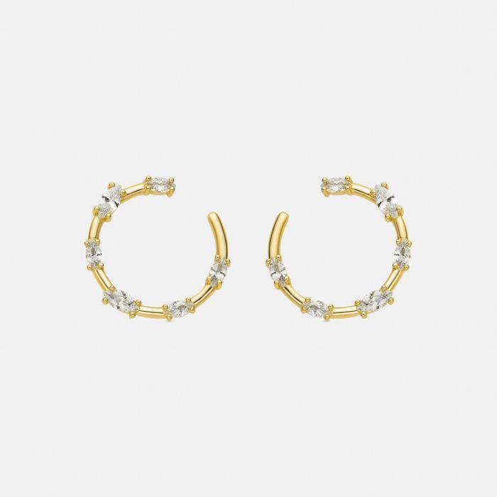 Boucles D'oreilles En Argent 925 Et Zirconium Brillant - Parkya