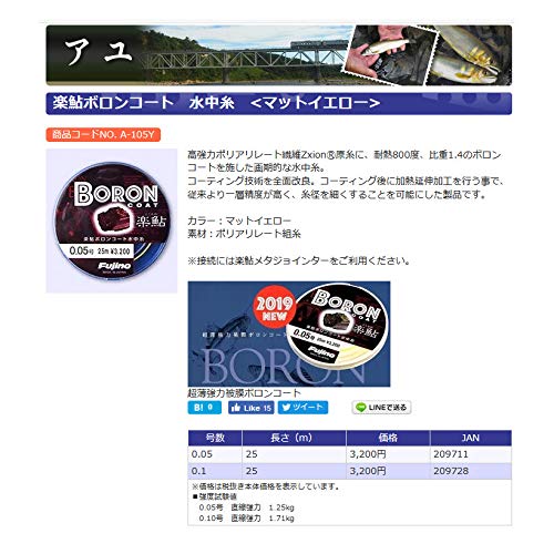 Fujino Line Rakuayu Acoperire Boron 25m Galben A-105Y Nu. 0.1