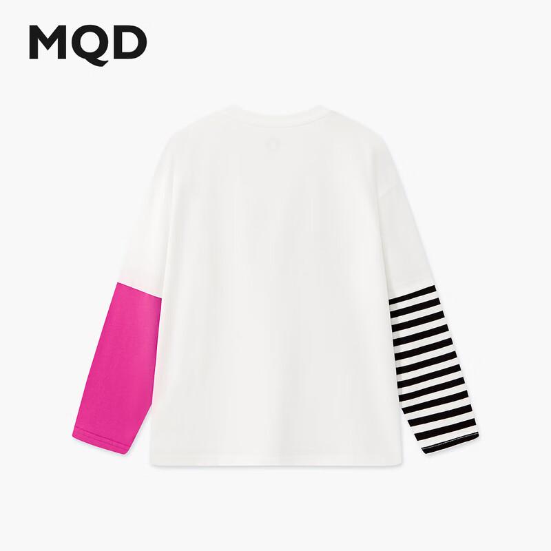 MQD Boys  Asymmetrical Stripe Color-block Long Sleeve T-Shirt 140cm