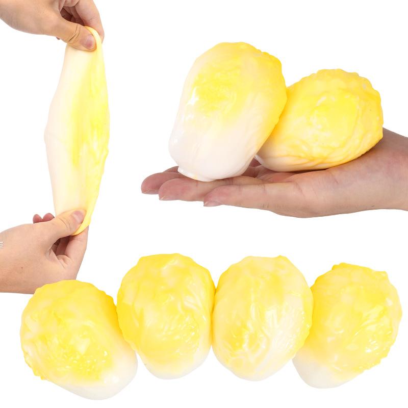 Simulation Vegetable Stress Relief Toy Slow Rebound Chinese Cabbage Carrot White Radish Fidget Squeeze Toy
