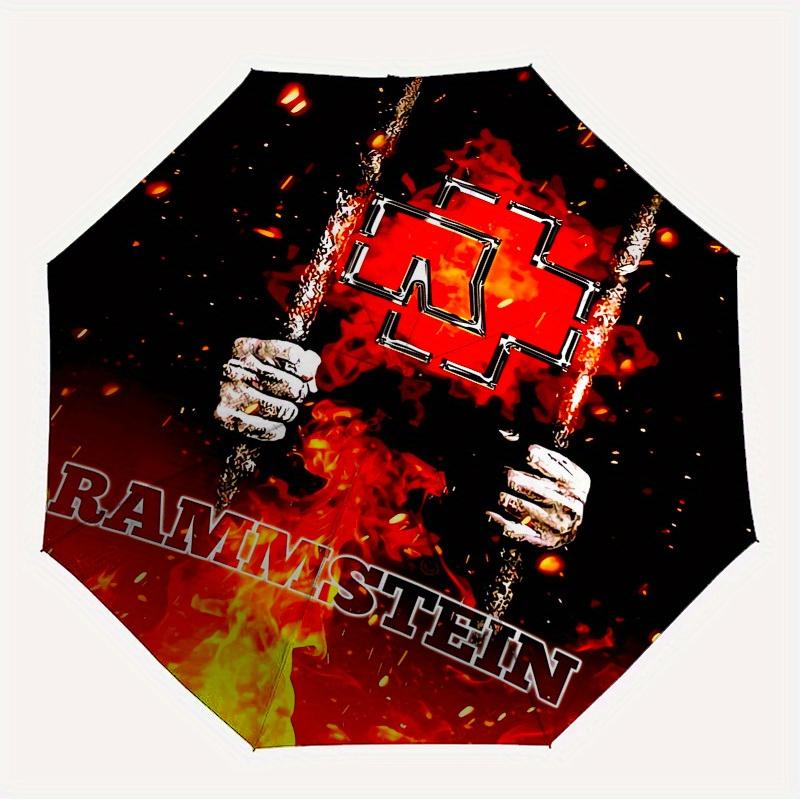1pc Rammstein, Fire Themed High-quality Umbrella,Automatic Opening and Closing Umbrella,Multi-functional Umbrella G0811016