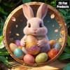 Vintage Easter Bunny Metal Wall Poster, Home Decor