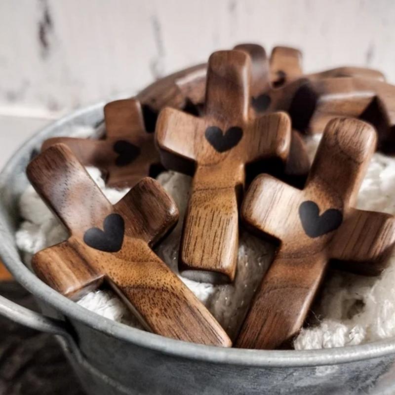 Mini Olive Wood Pocket Cross Mini Pocket Stress Relief Spiritual Companion Cross My Heart Encouragement Gift Wooden Cross Across