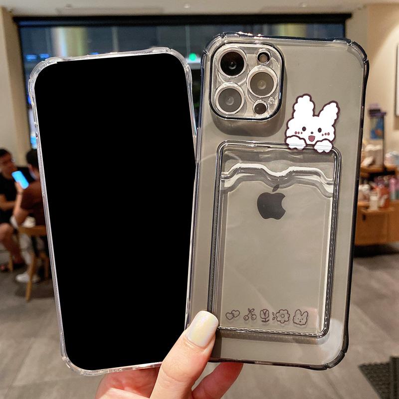 Card Slot Holder Phone Case For iPhone 13 15 17 16 11 12 14 Pro Max 16E 17 Air XR XS 7 8 Plus SE Soft Photo Pocket Wallet Cover