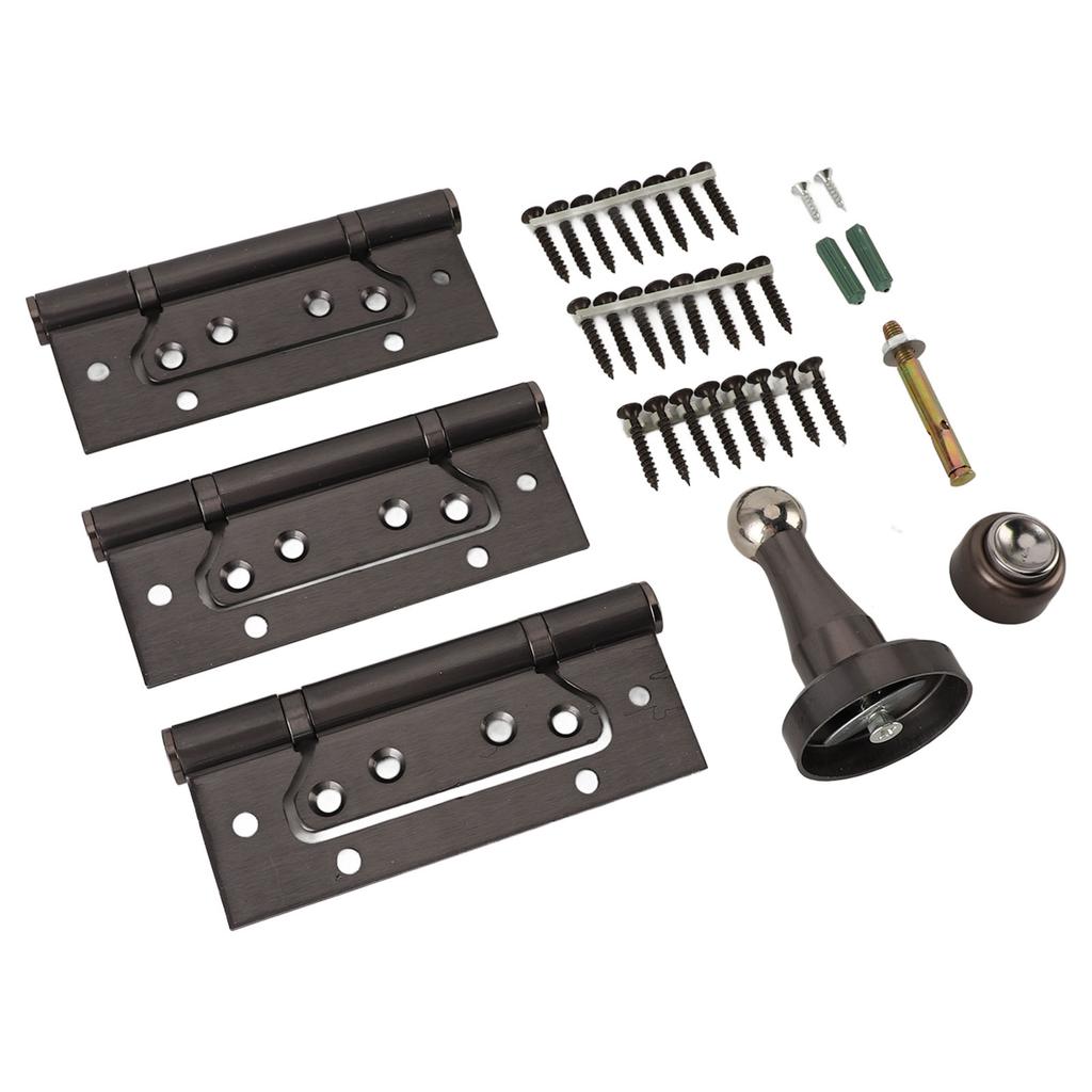 5 Inch Door Hinge Kit with Magnetic Door Stop Metal Quiet Strong Load Bearing Door Hinge for Bedroom