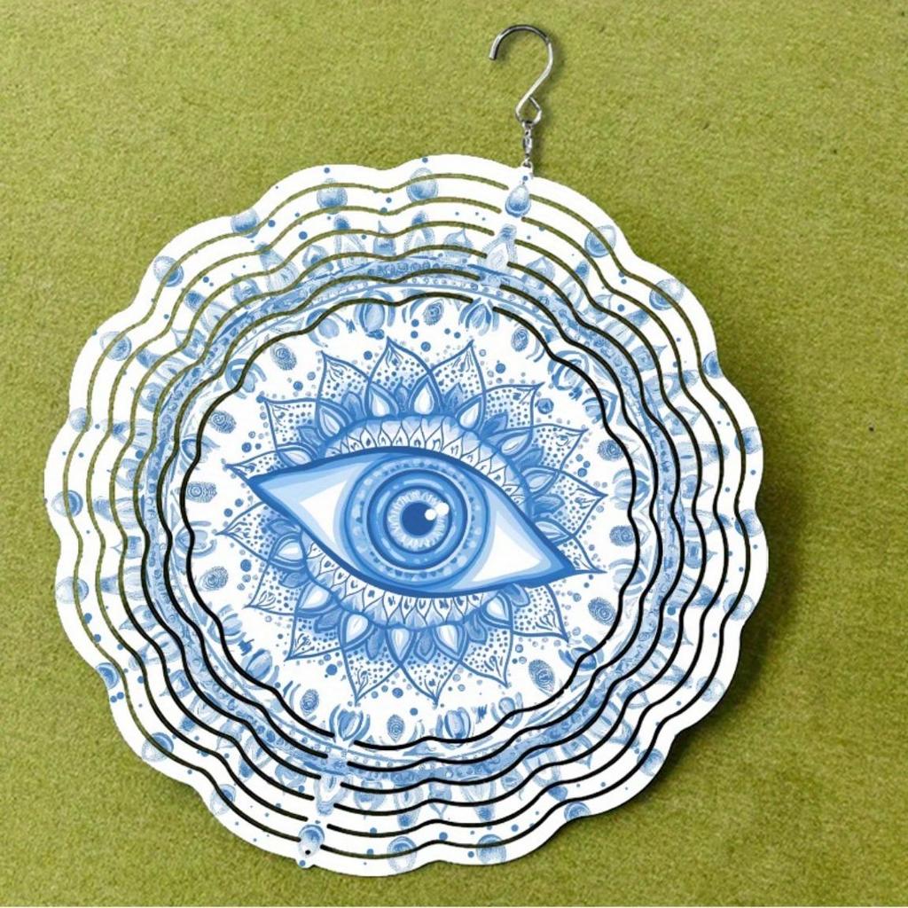 3D Metal Eye Design Wind Chime for Indoor Outdoor Garden Patio Decoration Holiday Gift for Thanksgiving Christmas Halloween Mothers Day