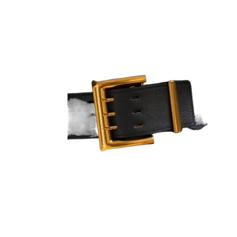 Black Pu Fashionable Elastic Waist Belt For Women Vintage Style Versatile Outfit Accessory