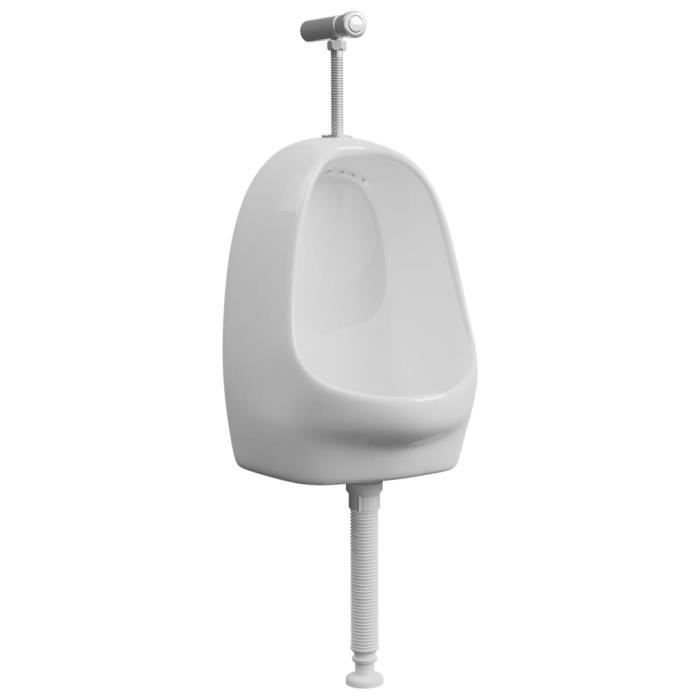 VidaXL Urinoir suspendu avec valve de chasse d'eau Céramique Blanc