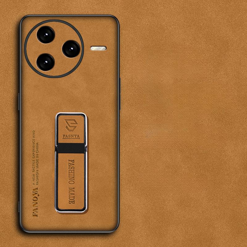 

Чехол для Poco F7 Ultra Чехол Матовый противоударный PU кожаный подставка магнитный держатель чехол для POCO F7 Pro X7 X6 F6 Pro F7Ultra бампер for POCO F7 Ultra коричневый