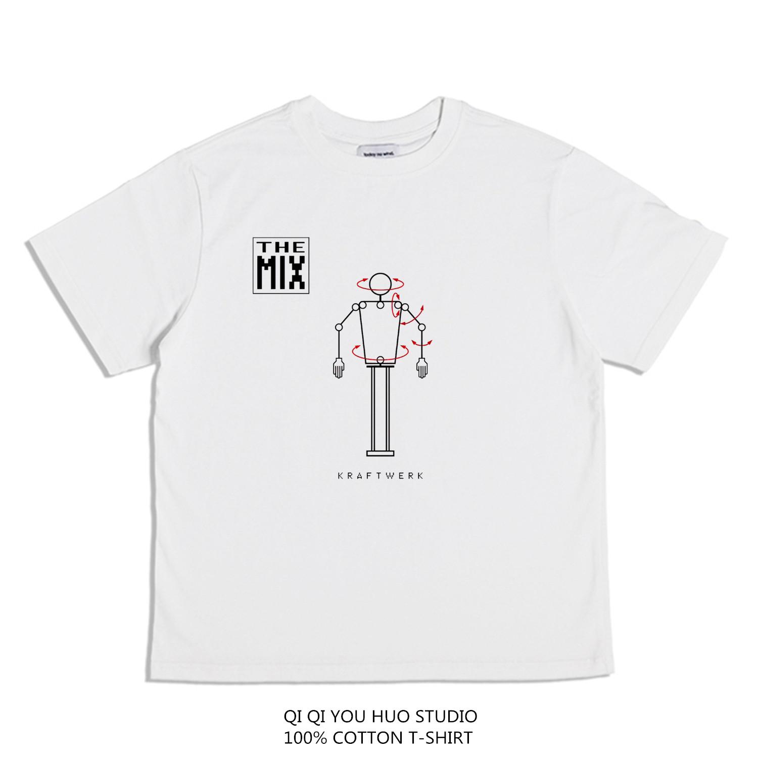 

2025 Craft Rock Kraftwerk Power Station Band Принтованная футболка Чистый хлопок Тяжелый Хип-хоп Высококачественный Роскошный бренд Продажа Популярный L