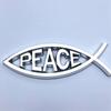 1PCS 14x4.5cm JESUS Fish Silver chrome Christian crafts ABS Car Sticker PEACE FAITH Emblem 3D Badge Decal Auto Accessories