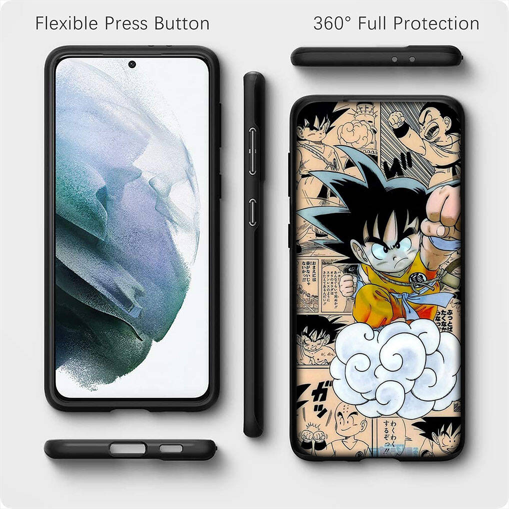 For Samsung Galaxy S25 S24 S23 iPhone 17 16 15 Xiaomi Redmi Note 14 13 12 11 Plus Pro Max XR A37 Phone Case Dragon Ball Anime Goku Cartoon OPPO Huawei