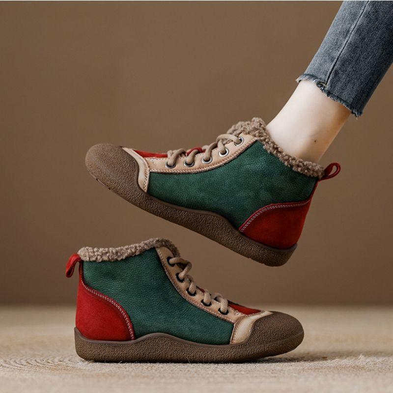 Women's large size soft elastic winter warm cold padded snow boots non-slip wear outdoor leisure sports Martin cotton boots