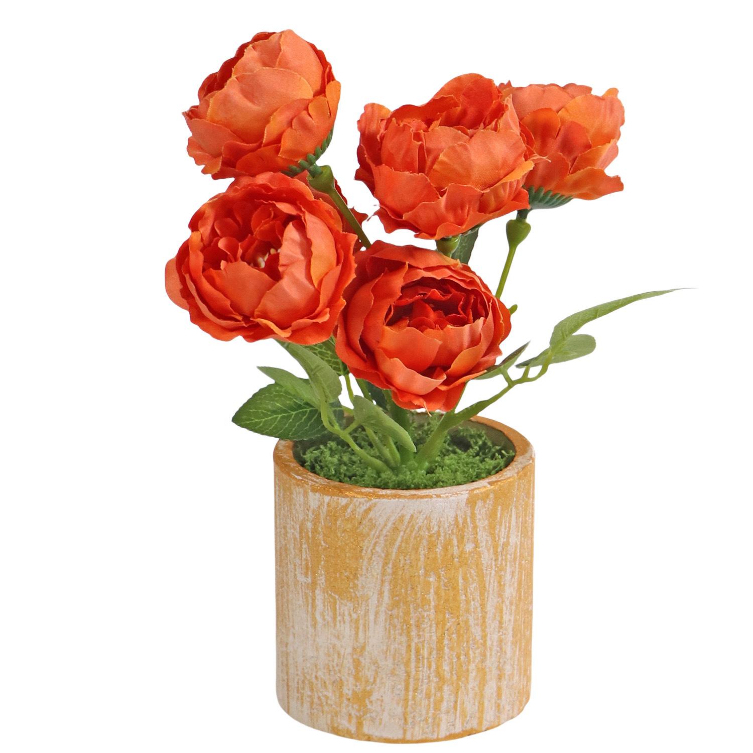 

Креативное украшение дома Интерьерные/Экстерьерные украшения Настольные мелочи Мелкие предметы Искусственные цветы Имитация цветов Пионы Зеленые растения оранжевый