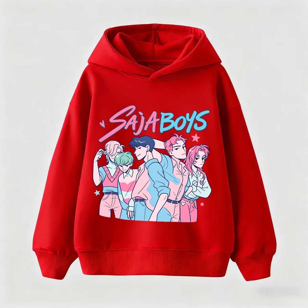 Sweat à capuche pour enfant imprimé Chasseurs de démons K-pop Sweat à capuche mignon Anime Sweat à capuche décontracté Anime
