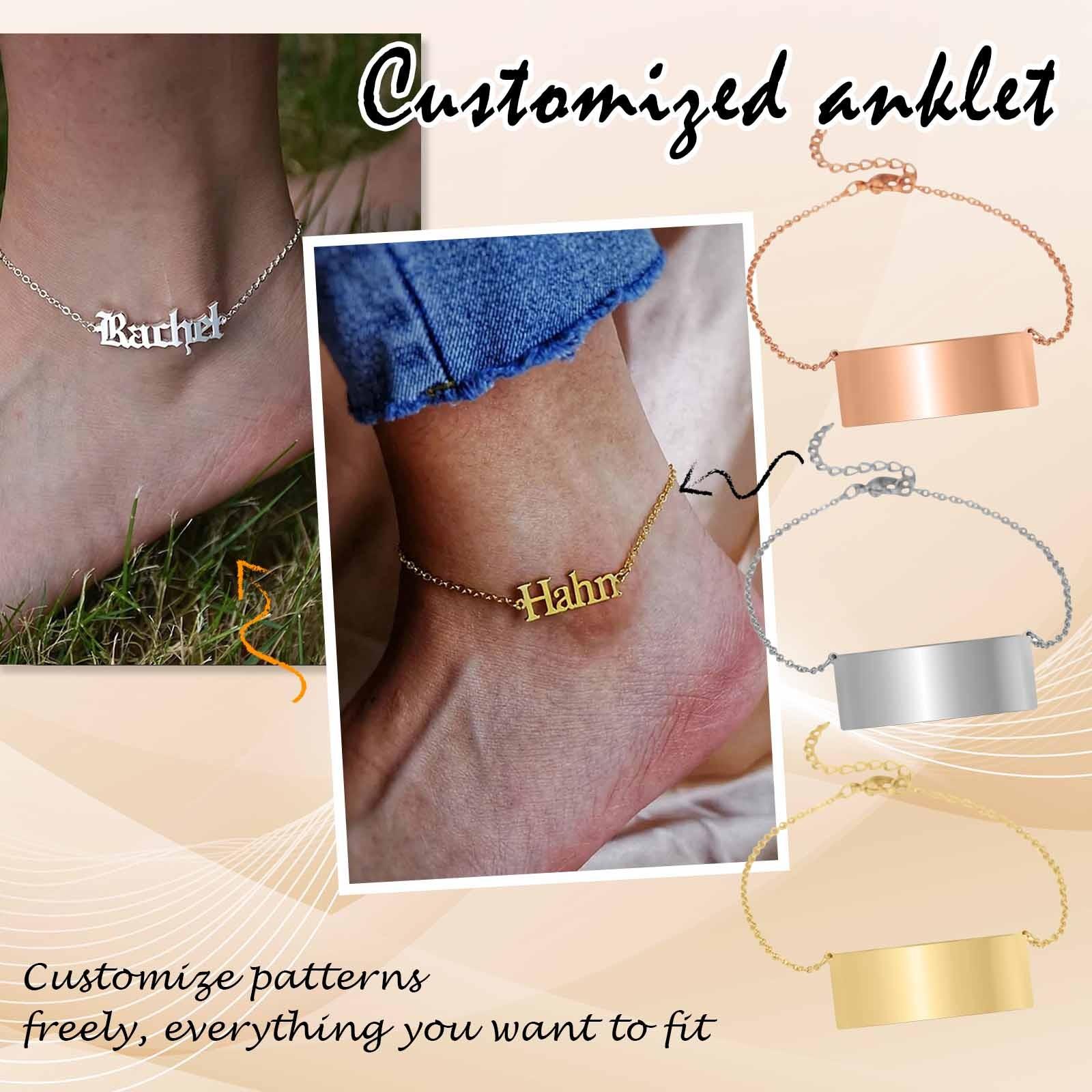 

Personalized Custom Stainless Steel Clavicle Steel Cutting Anklets One Size