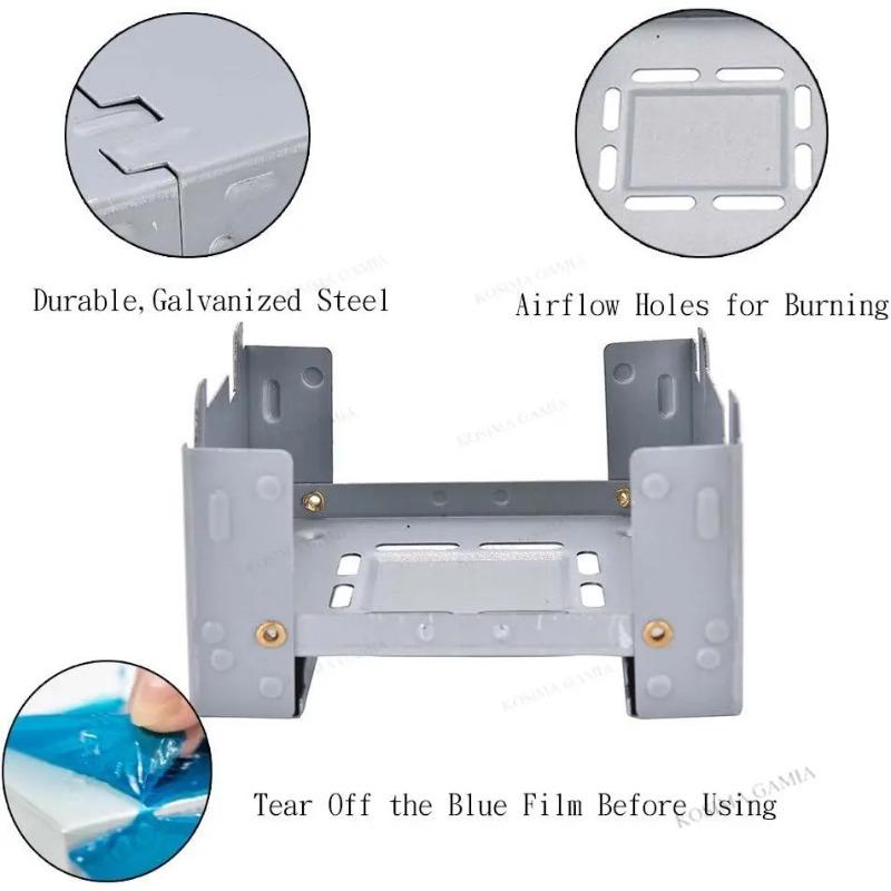 Solid Fuel Tablet Pocket Stove Backpacking Folding Pocket Stove Outdoor Travel Portable Stove Ultralight Alcohol Camping Grill