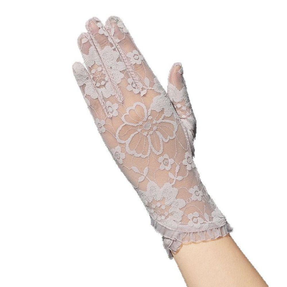 Sun Protection Lace Glove Thin Car Driving Mittens Elegant Touch Screen Gloves  Cycling