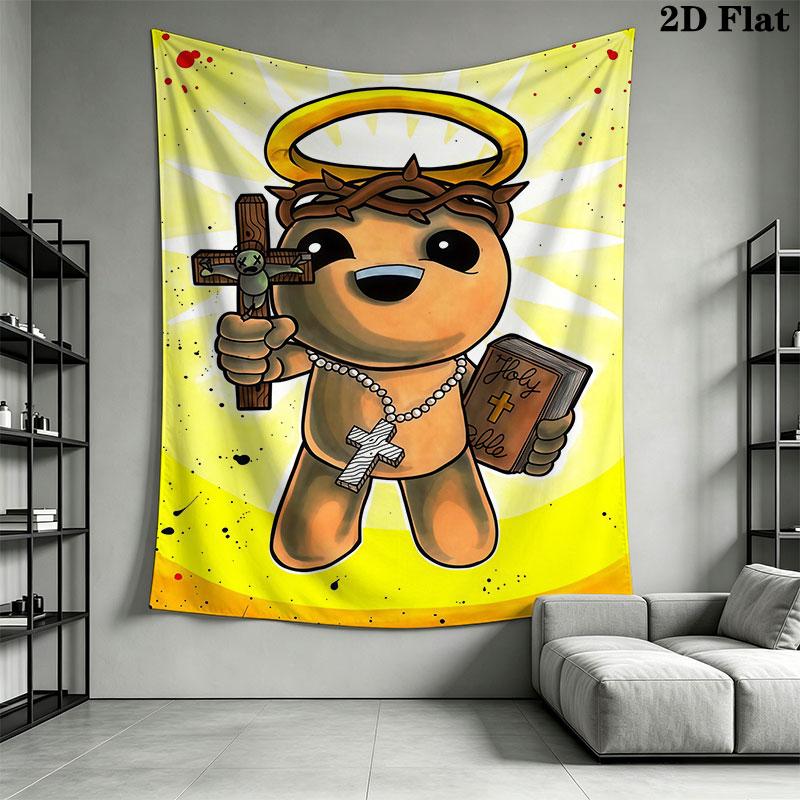 TBOI Horror Cartoon Wall Hanging Printed Fabric Blanket Decorative Tapestries for Bedroom Living Room Home Decor