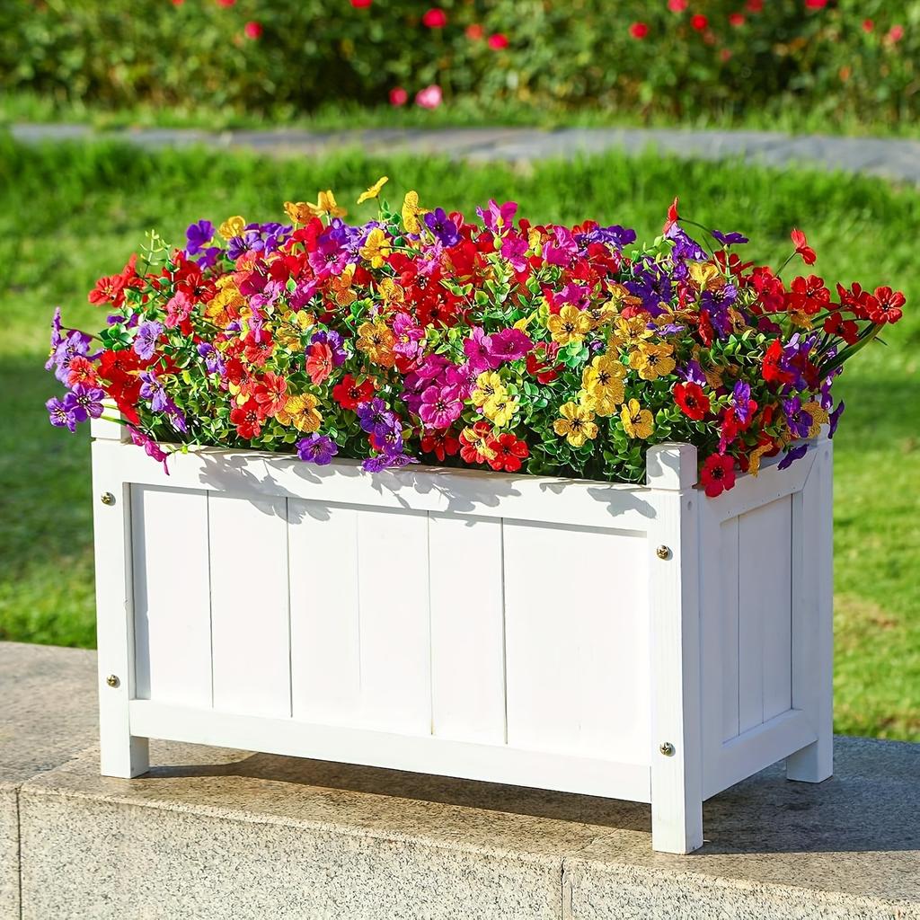 12 st UV-beständiga bleknar inte Konstgjorda Blommor Realistiska Falska för hotell Trädgård Gård Uteplats Balkong hem Utomhus Alla Säsonger Dekor