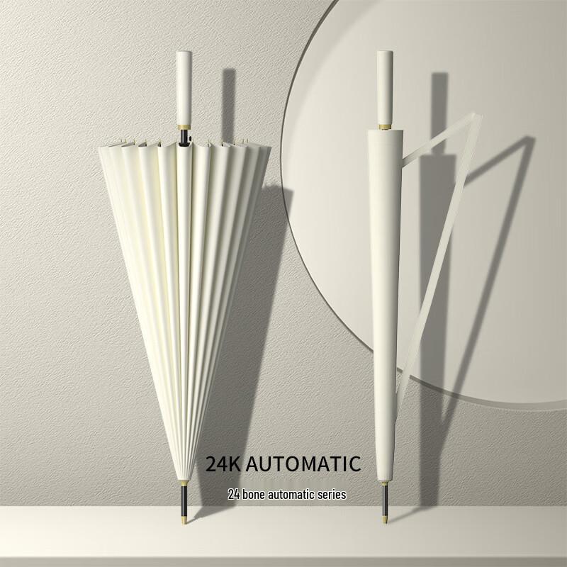 Unisex 24-Rib Long Handle Manual Umbrella