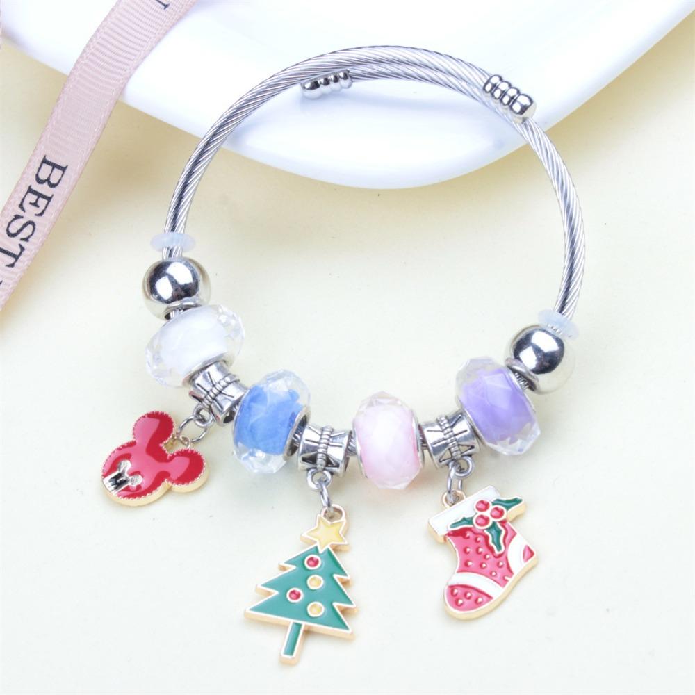 Beaded Bracelet Bangle Multi Element Stainless Steel Copper Alloy Open Spring Snake Bone Chain