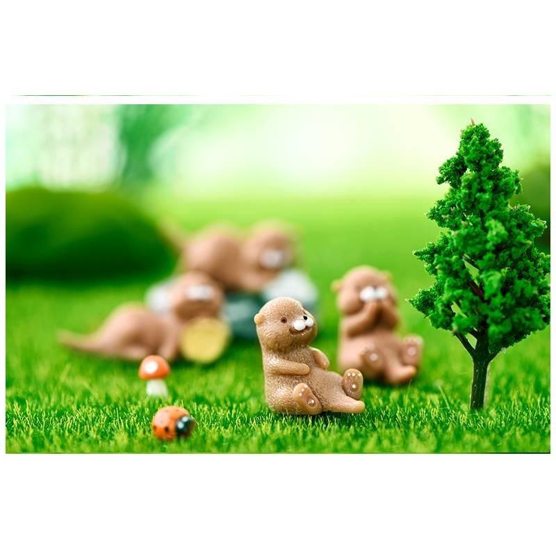 Cute Resin Otter Keychain Artistic Cartoon Miniature Ornament Diy Accessory