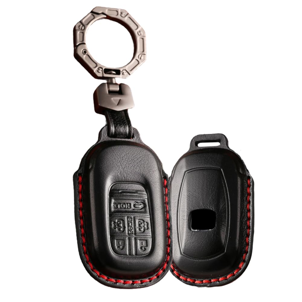 

TECART Honda Key Leather Key Cover for Step Wagon Civic Key Honda Smart Key 5 Black Case, RP8, Vezel, ZRV, Holder, N-BOX, Odyssey, Elysion, Case, чёрный