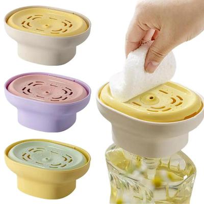 Kitchen Dishwashing Soap Dispenser Bottle Sink Detergent Foaming Box Scouring Pad Brush Storage Dispenser Presser