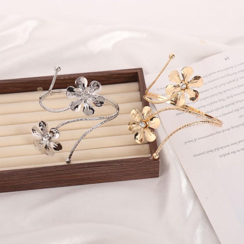 Europejsko-Amerykańska Nieregularna Kwiatowo-Motylowa Bransoletka na Ramię