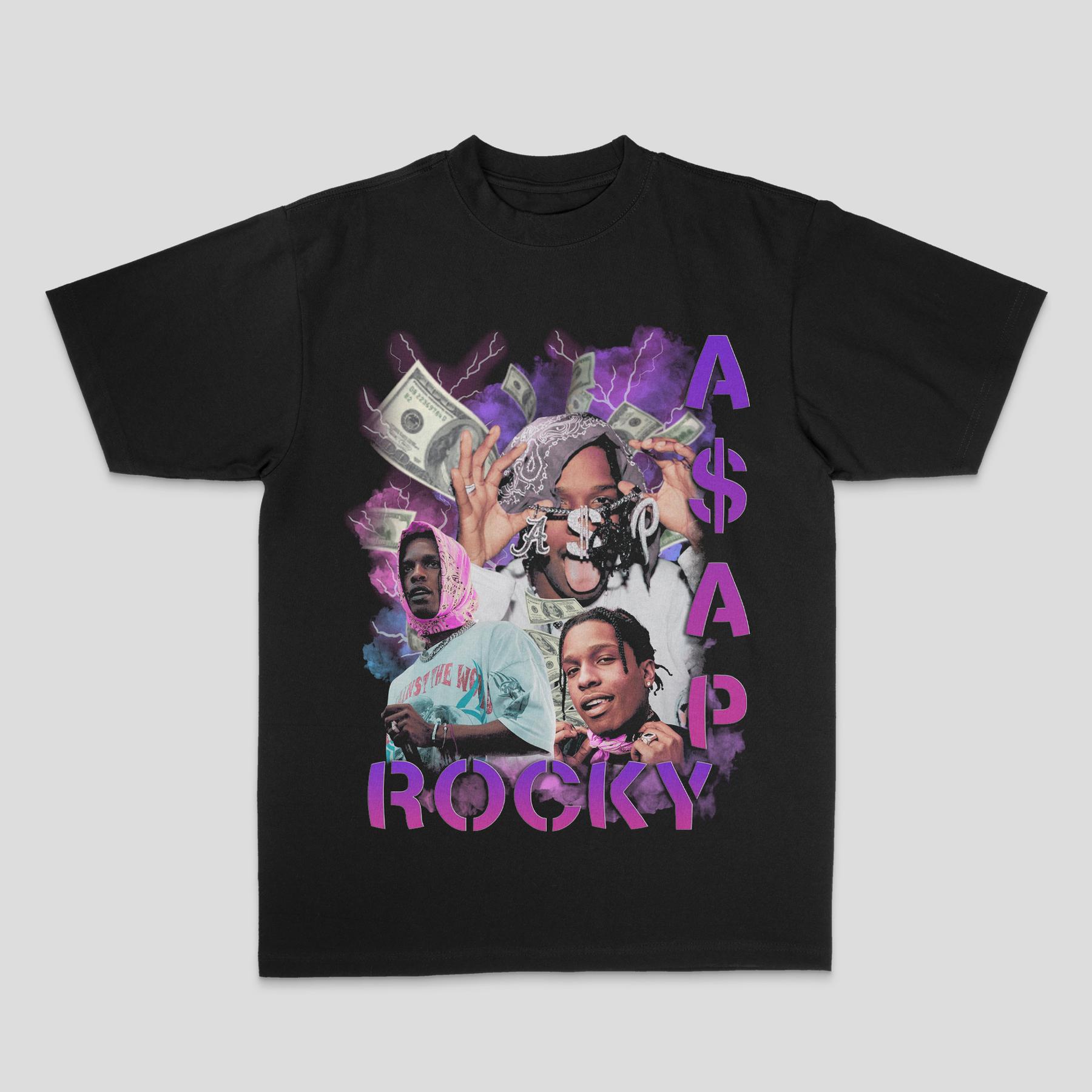 

ASAP Hip Hop Rap Rap American Street Print Loose Breathable Crew Neck Tshirt Summer New Unisexs and Womens Streetwear L