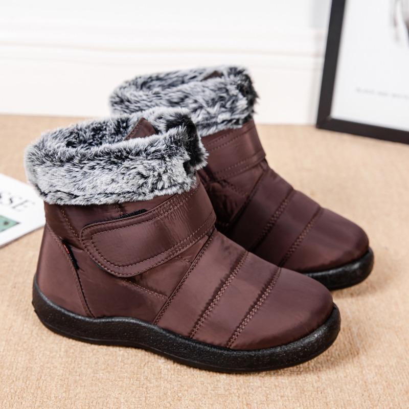 Warm Women's Snow Boots with Velcro Closure Waterproof Oversized Women's Boots Casual Women's Footwear
