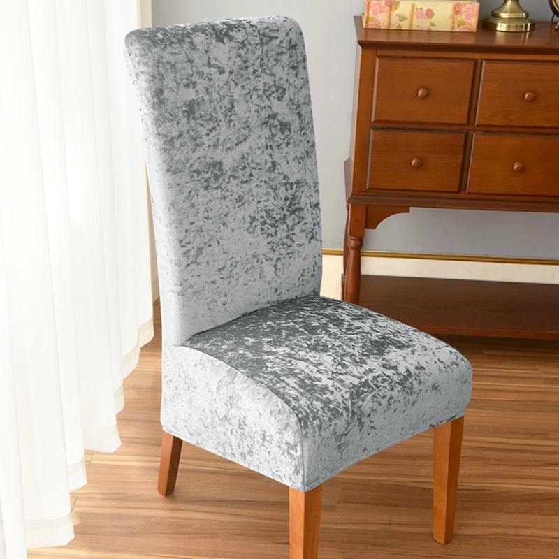 Huse pentru scaune de sufragerie din catifea cu spatar inalt Huse pentru scaune elastice elastice pentru bucatarie, nunta, hotel, banchet, husa de decor interior