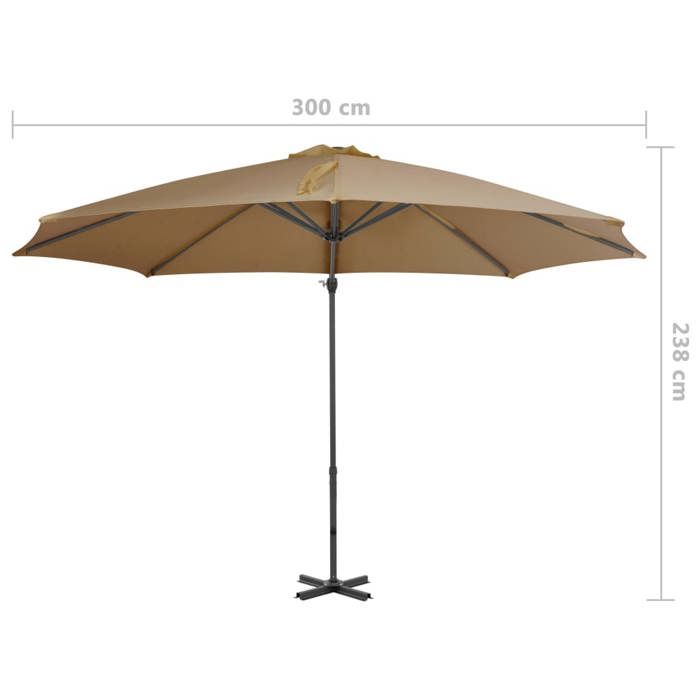 VidaXL Parasol de Jardin avec Base Portable, Pare-soleil de Patio, Abri de Soleil, Parasol de Terrasse Arrière-cour 276334