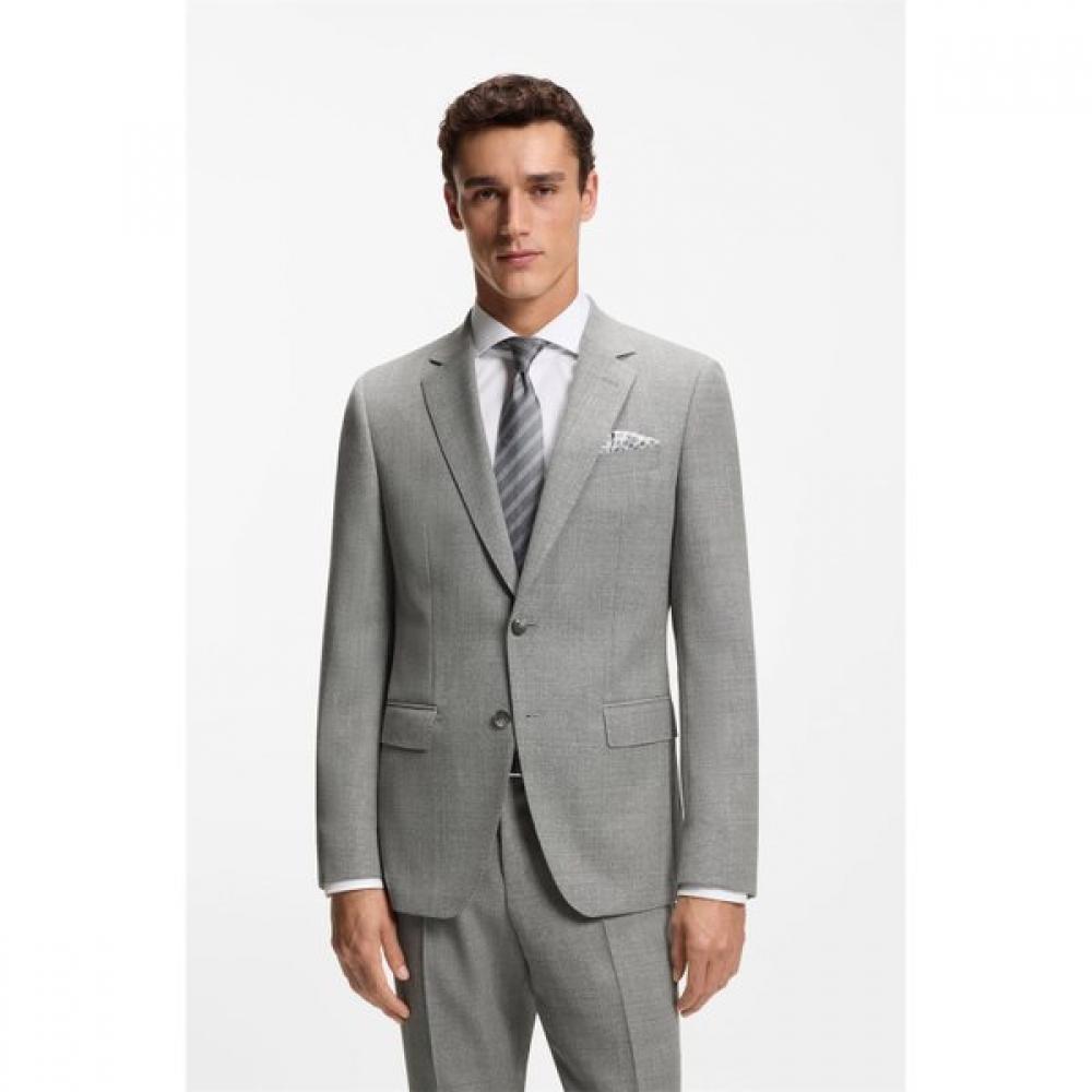 

Boss Slim Fit Pattern Stretch Wool Blazer Silver 50564106041 54