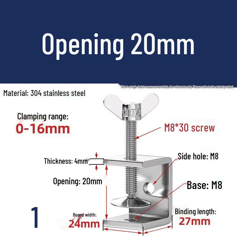 304 Stainless Steel Hand-Tightened U-Type/C-Type Pipe Clamp Fixture
