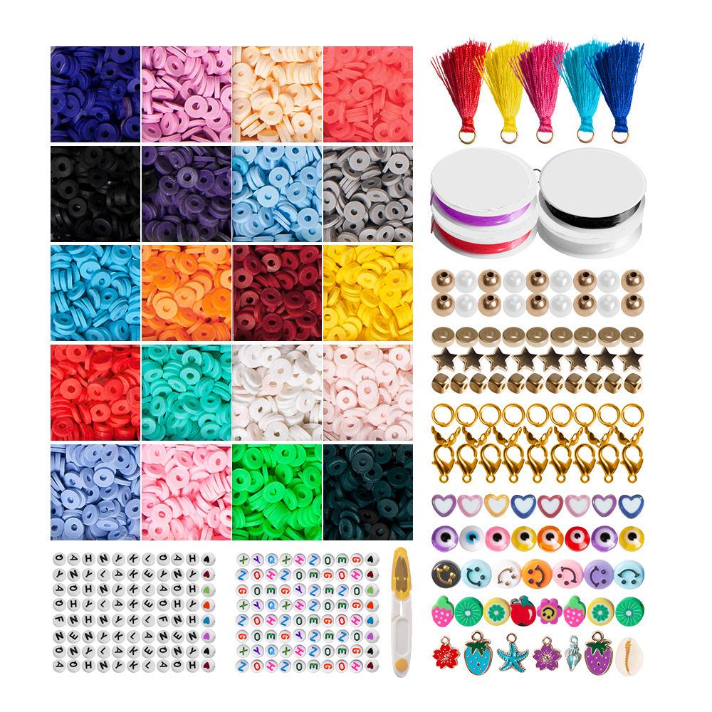 Diy Soft Pottery Set, Soft Pottery Pieces, Soft Pottery, Colored Letter Beads, Woven Bracelets, Necklaces, Earrings, Loose Beads.