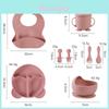 Silicone Baby Food Plate Set With Suction Bowl And Utensils For Toddler Selffeeding