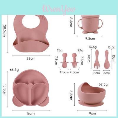 Silicone Baby Food Plate Set With Suction Bowl And Utensils For Toddler Selffeeding