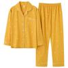In the elderly 100% pure cotton pajamas women's spring and autumn models autumn and winter long-sleeved large-size suit casual can wear loungewear